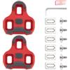 Caswynlife Compatibile con tacchetti in TPU per pedali per bici da strada, cuscinetti antiscivolo a 3 fori con galleggiante da 0/4,5/9 gradi, impugnature in nylon leggero per scarpe da ciclismo (rosso