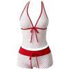 Generico Bikini Donna Brasiliana, Costume da Bagno Donna Curvy, Bikini A da Bagno A Due Pezzi con Slip A Vita Alta con Laccetti Laterali E Top Push Up