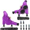 PMAGSYQ Freno a Disco Olio Piatto per Bici da Strada Pinza Freno idraulica a Manubrio Piatto a Quattro pistoncini CNC Bicicletta(Purple A Pair)