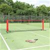 Kaloriko Rete da tennis nera e rossa, 300 x 100 x 87 cm, in poliestere con telaio in acciaio, portatile e resistente alle intemperie, per giardino, club, allenamento, campo sportivo e gioco per il