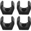 Accarugty Confezione da 4 clip di stivaggio per tubo da 2,5 cm, supporto per canna da pesca in plastica resistente e supporto per pagaia, accessorio per kayak e canoa, colore nero