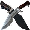 JPOKINAWA 39cm【peso coltello 0.77kg】 machete pesante - Tang completo 60HRC Lama in acciaio ad alto tenore di carbonio Manico in legno di ebano Con fodero in pelle di mucca