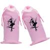 Sosoport Set 2 Pezzi Borsa per Scarpe da Danza in Raso Rosa Chiusura a Coulisse Riutilizzabile per Conservare Scarpette da Ballo e Accessori