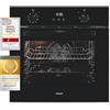 Exquisit Forno da incasso EBE257-H-020, nero, classe di efficienza energetica A, capacità di cottura 59 l, capacità di convezione, display, forno da incasso 60 cm
