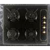Luxell Piano cottura 4 fuochi 60 cm nero rustico vetro ghisa gas gpl incasso manopole vintage decorato blocco di sicurezza Luxell LX-40TAHDF(CAMLI)