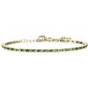 namana namama Bracciale Tennis Verde Donna Argento 925 Placcato Oro con Zirconi Verdi Baguette 2x3 mm 16+5 cm Smeraldo Elegante