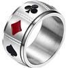 Jewelrywe Gioielli Anello da Uomo Donna, Anelli Gotico Teschio Artiglio Carte da Gioco, Poker, Acciaio Inossidabile£¬Anello Grande Regolabile,Halloween Cosplay punk,Regalo