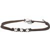 Nato Cuff - Bracciale Argento 925 Wrap avvolgente in Nylon a doppio involucro - Fatto a mano in Francia - Regolabile - Gioiello Uomo o Donna (Marrone)