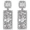 EVER FAITH Rettangolo Orecchini Trasparente Rhinestone Cristallo Geometrico Statement pendente Chandelier