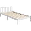 HOMCOM Struttura letto in legno Struttura letto con testiera per materasso 90x190 cm (non incluso) Portata 120 kg 198x96x70 cm Bianco
