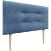 DHOME Testiera in Similpelle o Tessuto AQUALINE Pro con 2 file di bottoni e gambe Testiera imbottita Letto di Lusso (Tessuto Blu, 90x105cm (Letti 80/90))