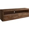 MASSIVMOEBEL24.DE mobile TV in legno di Shesham/Acacia 190x50x60 smoked cherry tinto TORONTO #147