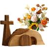 caiduos Set Scena della Resurrezione di Pasqua, Decorazione Pasquale del Sepolcro Vuoto, Centrotavola in Legno A Tema Cristiano, Scena della Tomba Vuota di Pasqua, per Casa Chiesa Mensola Caminos