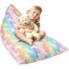 decalsweet Unicorno Sedia con Sacchetto di Fagioli di Peluche, Poltrona a Sacco Extra Large per Bambini e Adulti, Bean Bag Portaoggetti per Giocattoli, Pieghevole, Solo Copertina(No Filling), Colore