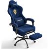 Ferghana Sedia da Gaming Ergonomica con Massaggio,Sedia Gaming in Velluto,Sedia da Ufficio con Cuscino Primaverile,Poggiatesta,Braccioli, Schienale Regolabile 90-135°,Poltrona Ufficio,Blu Scuro