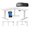 DESKSPACE Corner - Telaio per scrivania angolare elettrico 58-123 cm, bianco | Angolo regolabile, protezione anticollisione, 3 memorie, motori < 50 dB, 150 kg, garanzia 10 anni