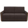 POLTRONE ITALIA Divano Letto Salvaspazio 3 posti trasformabile Materasso H17 cm Sfoderabile antimacchia Marrone inserti Gialli Made in Italy