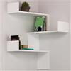 Shally Dogan Mensola Angolare a 3 Piani, Scaffale ad Angolo per Parete, Organizer Salvaspazio Design Moderno, Arredamento Interno, Ideale per Casa, Ufficio, Dimensioni 60 x 22 x 90H cm (Bianco)