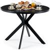 ZZINOKE Tavolo da Pranzo Rotondo Moderno 100 cm, Stile Industriale in MDF e Metallo,Tavolo da Sala da Pranzo, Tavolo Cucina,Tavolo Rotondo, Tavolo da Pranzo per 4-6 Persone, Nero