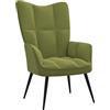 ZQQLVOO Poltrona Relax Verde Chiaro in Velluto, Poltrona Imbottita, Sedia Poltroncina Relax, Poltrona da Lettura con Schienale Alto per Camera da Letto Salotto