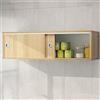 Whsmke Pensile Con Ante Scorrevoli Per Soggiorno, Camera Da Letto, Cucina O Bagno - Unità Di Contenimento Sospesa Per L'Organizzazione Domestica(Wood color,60 * 30 * 30cm)