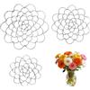Wanheart 3 supporti per composizioni floreali - Griglia di fiori in acciaio inox in 3 misure (4, 5, 6), supporto riutilizzabile per vasi, floristica fai da te e bouquet di fiori di fissaggio