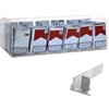 DesignPlex Espositore in plexiglass Trasparente da banco Porta trinciato Dotato di n° 6 spingipacchetto, Misure: 50x20x H13.5 cm