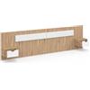 IDMarket - Testata sospesa SANTA con comodini per letti da 140, 160 e 180 cm in legno e bianco