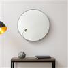 [en.casa] Specchio Rotondo da Parete Ø 40 cm Specchio Bagno Tondo Specchio con Cornice in Alluminio Specchio da Muro per Ingresso, Camera da Letto - Grigio Grafite