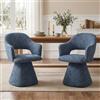 Ya-Home Set di 2 Sedie da Pranzo Girevoli in Cinglia con Gambe in Metallo, Blu