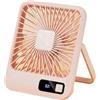 Yurhuit Desktop Piccolo Ventilatore Multi-Power Ufficio Sottile e Modello di Ricarica Pieghevole Brushless Portatile Rosa