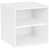 Decor Space Cubo Composite Pro porta oggetti, mobile per interno, 35 x 35 x h 35 cm(BiancoMensola)