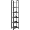 VASAGLE Scaffale a 6 livelli, libreria, mobile per ufficio, soggiorno, camera da letto, 30 x 40 x 187,5 cm, stile industriale, nero legnoso e nero inchiostro LLS101B56