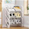 Generic Scarpiera semplice a scala, portatile, da porta, da pavimento, organizer per scarpe da casa, colore bianco