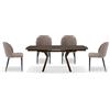 REDÒKASA Tavolo da pranzo allungabile 140x80 modello MILOS, apertura fino a 200 cm con meccanismo scorrevole per sala da pranzo, cucina e soggiorno, design moderno (Top Metal Corten con gambe Bronzo)
