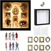 RosyFate DIY Mini Museum Silhouette Box, Shadow Box Frame con Mini Cornice e Figurine in Miniatura, Mini Museo Foto Idea Fai da Te Decorazioni Casa per Anniversario, Compleanno (Nero)