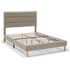 HOMN LIVING Letto Imbottito Aroma 30 cm, Base Materasso, Rete a doghe in Legno, Montaggio Facile, 150x190 cm, Beige
