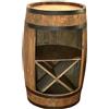 WEECO Mobile bar a forma di barile in legno con ripiano per vino X - Per bottiglie di vino Botte portabottiglie nuova con ripiano interno whisky, Barile in legno con mini bar, Mobile bar 80cm (wengé)