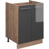 Vicco Mobile lavello cucina Fame-Line, Antracite lucido/Rovere dorato, 60 cm, per la combinazione con altri moduli della serie Fame-Line