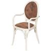 Biscottini Sedie Sala da pranzo Legno e Ecopelle Thonet 45x47x96 cm - Poltrona in similpelle Camera da Letto Vintage - Poltroncina imbottita Salotto - Sedia con braccioli Cucina e Soggiorno Classica