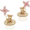 Etm Bomboniere Formoso Bomboniera Barattolo Plexiglass con Tappo Orsetto Beige e Rosa con Inserto girella Battesimo Nascita h 12 cm Confezione 6 pz Art 04A006