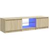 vidaXL Mobile Porta TV con Luci LED Rovere Sonoma 140x40x36 cm