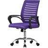 ML DESIGN modern living ML-Design Sedia da Ufficio Ergonomica Viola con Schienale in Rete Reclinabile Regolabile in Altezza con Braccioli Seduta Imbottita a Schiuma Telaio in Acciaio Cromato Poltrona Girevole con Ruote
