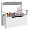 AIYAPLAY 2 in 1 cassapanca portagiochi per bambini e sedile con schienale e braccioli - martinetto pneumatico 68,5L x 34L x 58H cm grigio