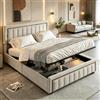 BIYFSDS Letto contenitore 160x200 cm con sollevamento idraulico - Letto matrimoniale imbottito