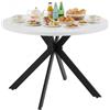 ZZINOKE Tavolo da Pranzo Rotondo Moderno 100 cm, Bianco con Effetto Marmo,Tavolo da Sala da Pranzo, Tavolo Cucina,Tavolo Rotondo, Tavolo da Pranzo per 4-6 Persone, Bianco