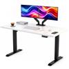 POKAR Scrivania Regolabile in Altezza Elettrica 120x70 cm | Piano Massiccio 25mm | Pannello Memory, USB-C e USB-A | Scrivania Motorizzata per Smart Working | Telaio Nero, Piano Bianco