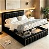 BIYFSDS Letto baule 140 x 200 cm, con contenitore idraulico, letto matrimoniale imbottito