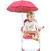 Generico Sedia Bambini con Ombrellone | Sedia da Giardino Pieghevole | Portatile Resistente al e Sabbia per Viaggi Parchi Campeggio Giardino Piscina Spiaggia Relax Esterno