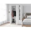 Dmora - Guardaroba 3 ante Suzette, Mobile camera da letto, Cabina armadio portabiti, Armadio appendiabiti, 115x49 h200 cm, Bianco